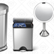 simplehuman Semi-Round Step Trash Can, 45L | $80 | Amazon
simplehuman Rectangular Step Recycler, 46L | $144 | Amazon
simplehuman Rectangular Step, 45L | $103 | Amazon
simplehuman Semi-Round Black Plastic, 50L | $40 | Amazon
simplehuman Profile Step, 10L | $32 | Amazon
simplehuman Slim Plastic Step Gray Plastic, 40L | $32 | Amazon
simplehuman Semi-Round Touchless Motion Sensor, Rose Gold, 45L | $120 | Amazon
simplehuman 8" Mirror with Brightness Control | $160 | Amazon
simplehuman Triple Wall-Mounted Soap Dispenser | $56 | Amazon
simplehuman Sink Caddy | $17 | Amazon
simplehuman 8 oz. Sensor Pump with Soap Sample | $40 | Amazon
simplehuman Tension Arm Paper Towel Holder | $20 | Amazon
simplehuman Wall Mount Paper Towel Holder | $21 | Amazon